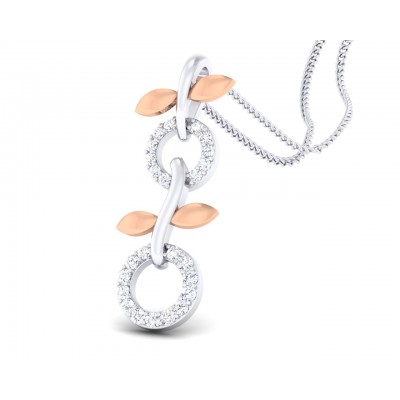 Paula Two tone 18k white & rose gold pendant with diamonds